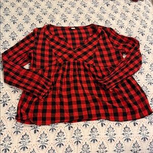 Old Navy Red and Black Checkered Shirt